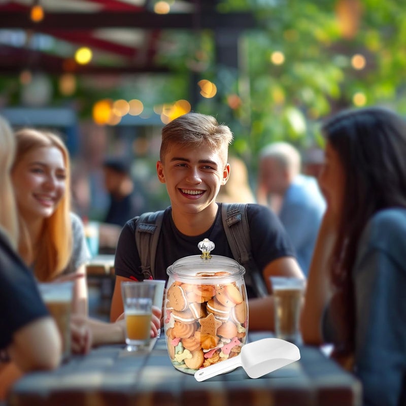 Nuogo 0.5 Gallon/64 oz Candy Jar With Lid and Spoon Clear Cookie Container Candy Jar Large Airtight Apothecary Storage Organization for Wedding Home Kitchen Bar - Image 3