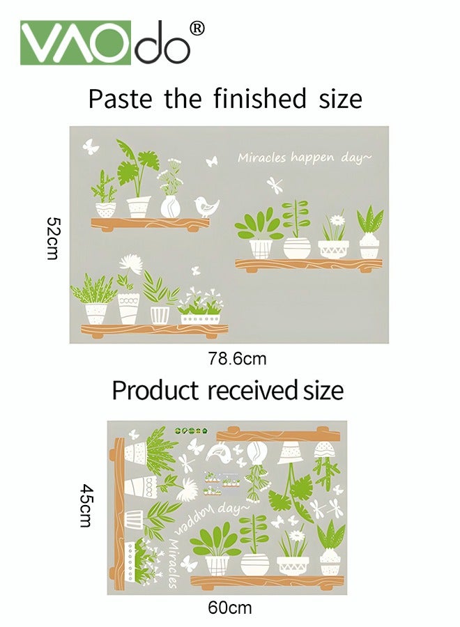 VAOdo Printed Wall Sticker Green Plant Wall Decoration Sticker Home Decoration Waterproof PVC Material Suitable For Smooth Wall Glass And Ceramic Tiles - Image 3