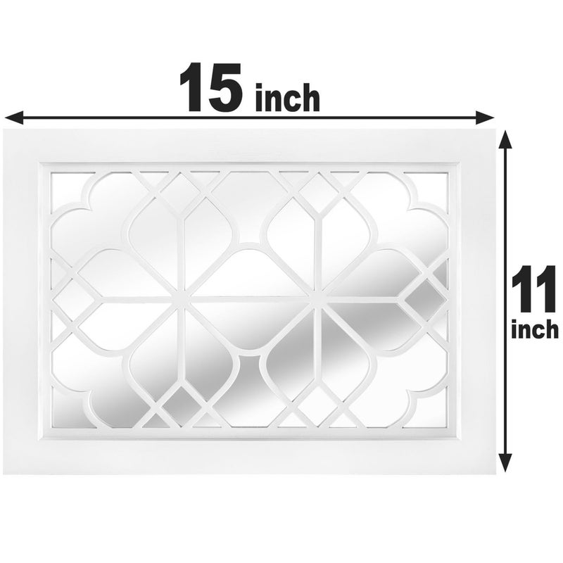 Wocred Set of 2 Rectangular Wall Mirror,Gorgeous Rustic Farmhouse Accent Mirror,White Color Entry Mirror for Bathroom Renovation,Bedrooms,Living Rooms and More(11â€x15â€) - Image 3