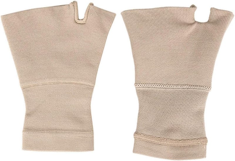 Arthritis Compression Gloves Fingerless for Hand Support Breathable Elastic Pressure Gloves Skin Color M for Sports and Daily Wear - Image 1