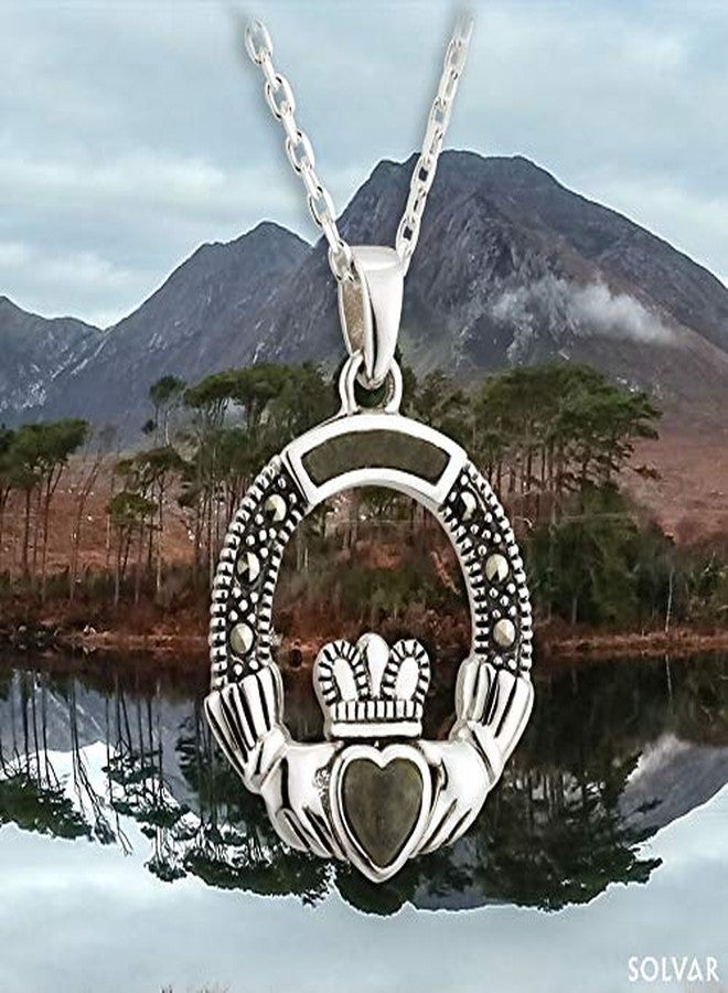 سولفر قلادة كلاداغ من رخام كونيمارا والماركاسيت، صنع في أيرلندا - Image 2