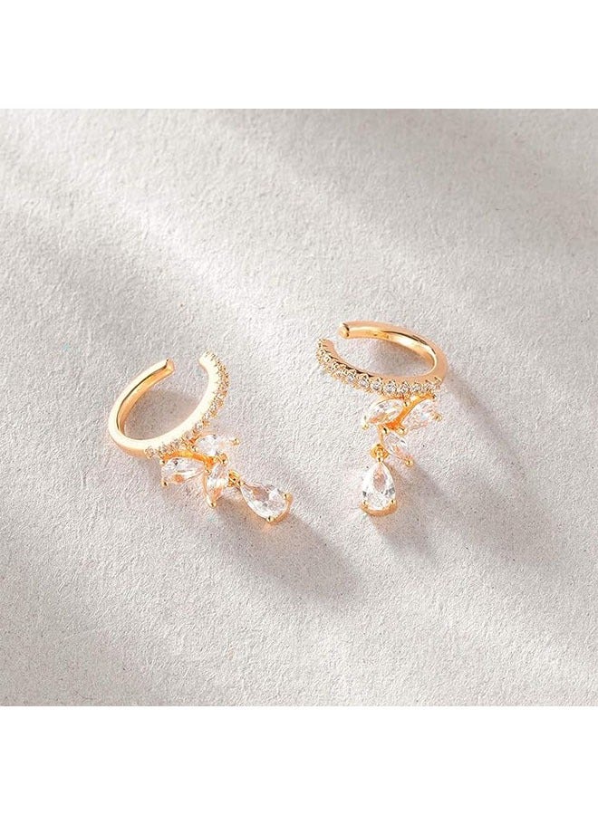 Mevecco Women Ear Cuff Earring Gold Non Pierced Ear Cartilage Clip on Wrap Hoop 14K Gold Filled Tiny Boho Beach Simple Minimalist Delicate Handmade Hypoallergenic Jewelry Gift-Sold as Single/Pair - Image 5