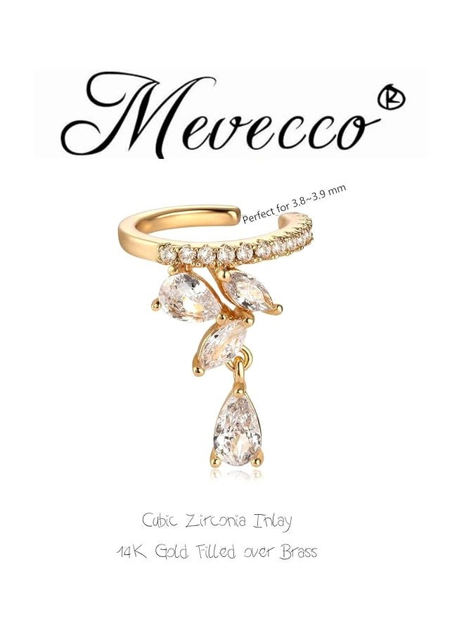 Mevecco Women Ear Cuff Earring Gold Non Pierced Ear Cartilage Clip on Wrap Hoop 14K Gold Filled Tiny Boho Beach Simple Minimalist Delicate Handmade Hypoallergenic Jewelry Gift-Sold as Single/Pair - Image 4