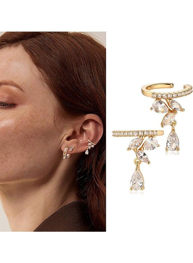 Mevecco Women Ear Cuff Earring Gold Non Pierced Ear Cartilage Clip on Wrap Hoop 14K Gold Filled Tiny Boho Beach Simple Minimalist Delicate Handmade Hypoallergenic Jewelry Gift-Sold as Single/Pair - Image 3