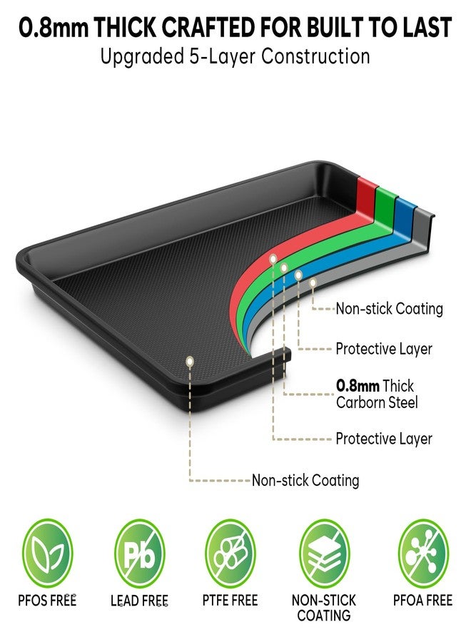 Fire More Cookie Sheet for Baking, Ceramic Half Baking Sheet Pan, Thicker Carbon Steel Baking Sheet Non Stick, 17.5 x 13 Inch Baking Tray for Oven - Image 4