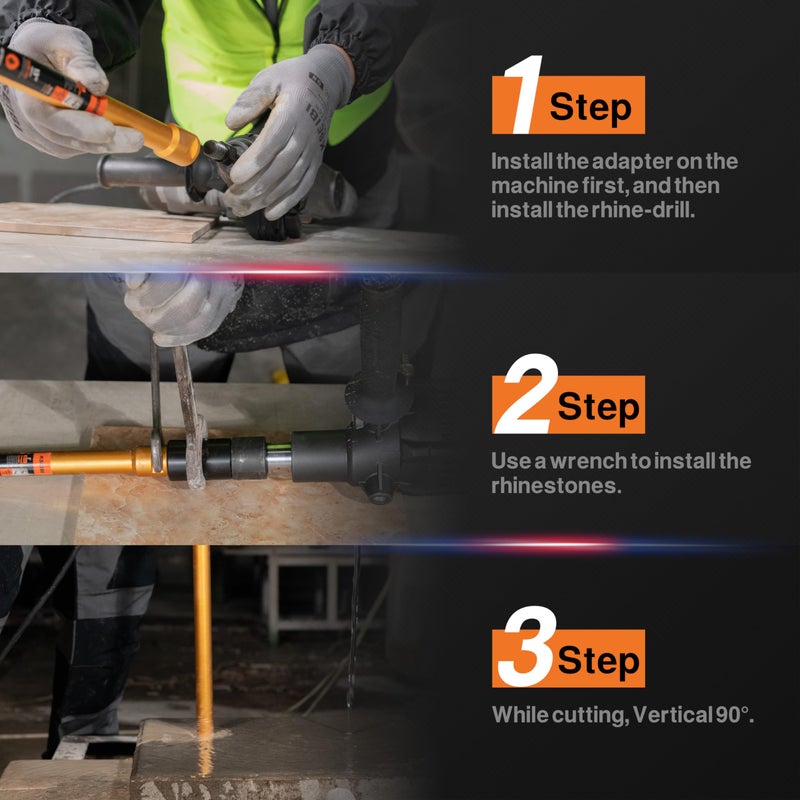 KSEIBI 619102 Wet Concrete Core Drill Bit, 4-Inch Diameter for Drilling Concrete, Marble, Granite, Brick, and Hard Masonry 16-Inch Drilling Depth, 1-1/4"-7 Arbor, 10mm Segment Height Diamond Hole Saw - Image 5