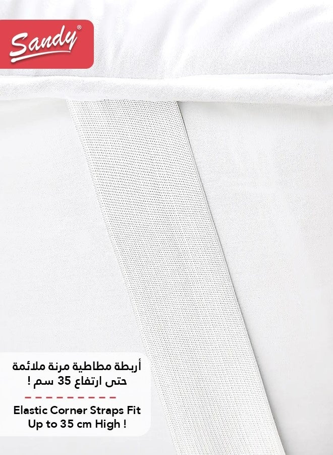 ساندي لباد سرير فندقي فاخر, مقاس مفرد 100×200+8 سم, غلاف مايكروفايبر شديد النعومة, حشوة مزدوجة ناعمة من بديل الريش, مزود بأربطة مطاطية (مقاس نفر سماكة  8 سم) - Image 3