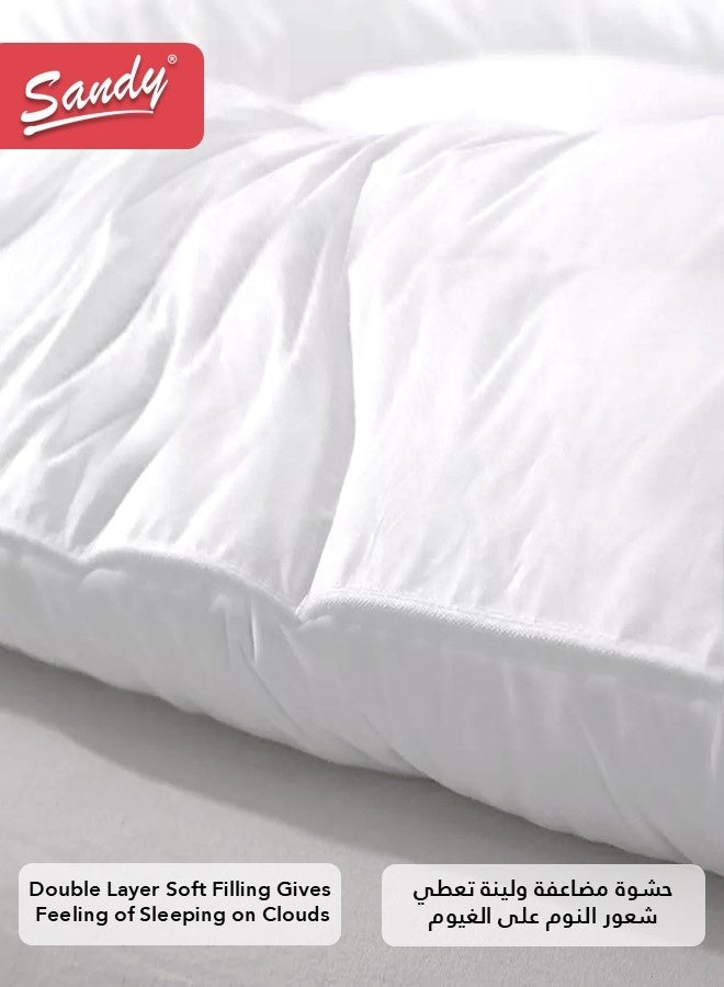 ساندي لباد سرير فندقي فاخر, مقاس مفرد 100×200+8 سم, غلاف مايكروفايبر شديد النعومة, حشوة مزدوجة ناعمة من بديل الريش, مزود بأربطة مطاطية (مقاس نفر سماكة  8 سم) - Image 4