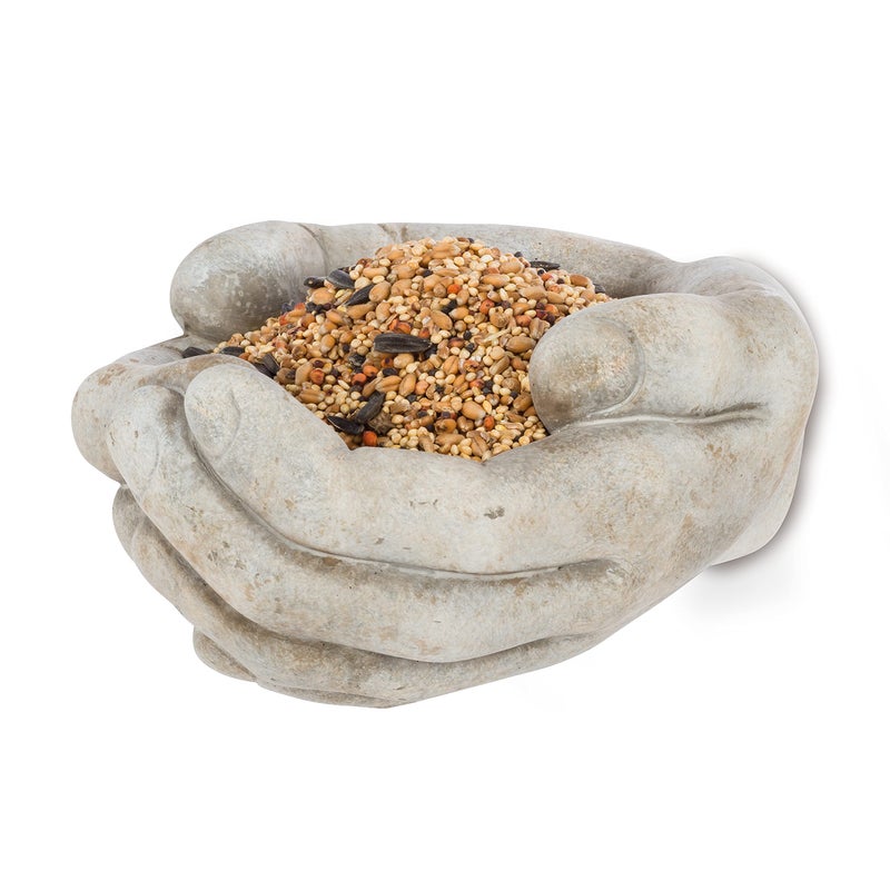 Abbott Collection Cupping Hands Cement Wall Planter-6.5" W - Image 3