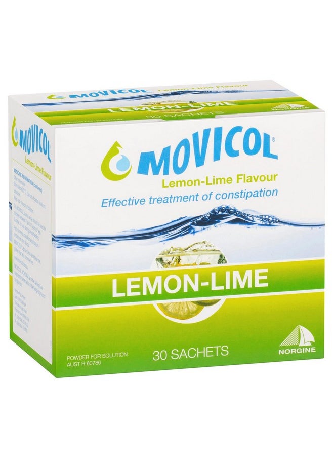 MOVICOL - Sachets For Relieve Of Constipation To Restore Comfortable Bowel Movements - Lemon - Lime Flavor - 30 Sachets - Image 1