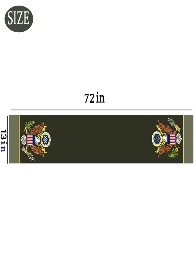 DodelyGz Patriotic Military US Army Table Runner,Memorial Day Independence Day Veterans Day Military US Army Theme Tablecloth Kitchen Dining Table Linen for Indoor Outdoor Home Party Decor 13 x 72 in - Image 2