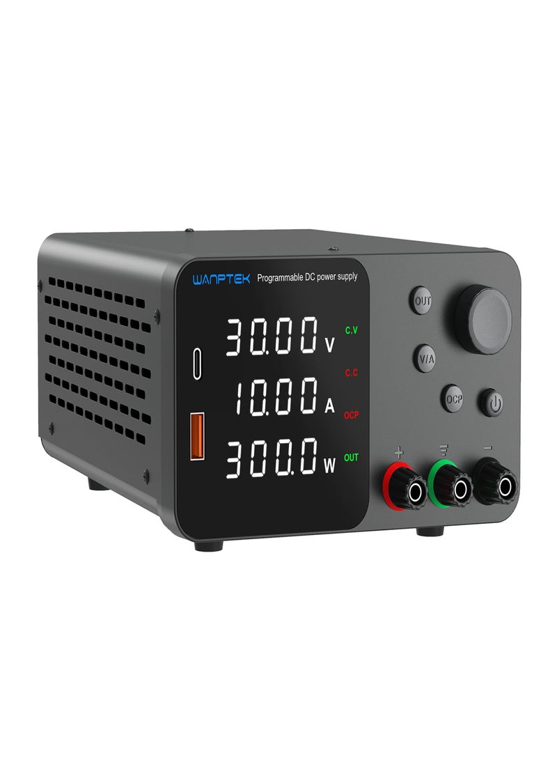 wanptek Variable DC Power Supply 30V 5A Bench Power Supply with 4-Digits LED Display Adjustable Switching Power Supply with Encoder Adjustment Knob Output Enable/Disable Button - Image 1