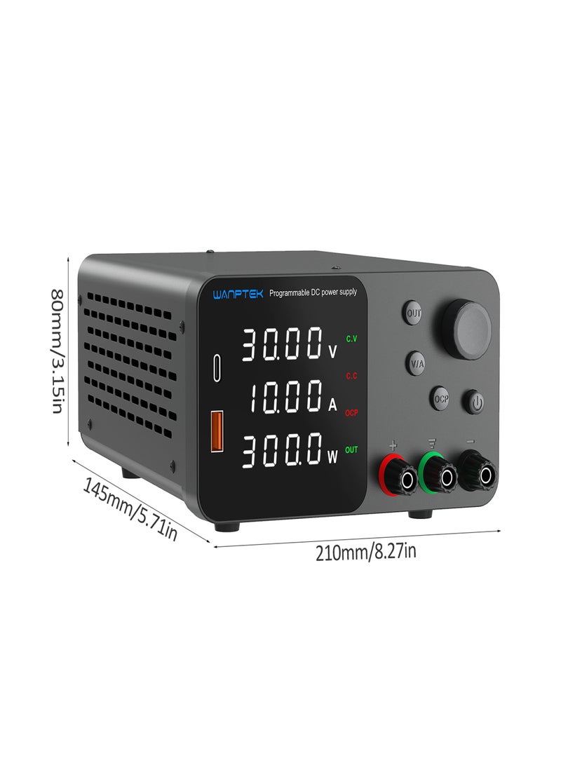 wanptek Variable DC Power Supply 30V 5A Bench Power Supply with 4-Digits LED Display Adjustable Switching Power Supply with Encoder Adjustment Knob Output Enable/Disable Button - Image 5