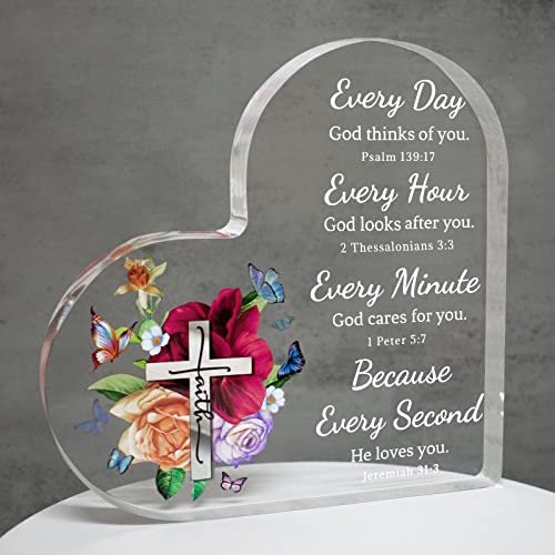 Olicard Christian Gifts for Women Birthday, Inspirational Gifts for Women Friends, Acrylic Bible Verse Decor, Valentines Religious Gifts for Mom, Sister, Scripture Dorm Room Decoration - Image 1