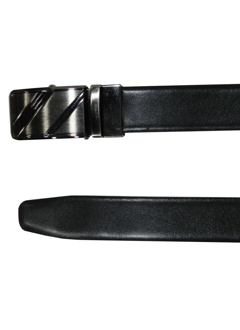 LAVERI LEATHER GENUINE LEATHER 35 MM FORMAL  BLACK AND BROWN BELT FOR MENS WITH AUTO LOCK BUCKLE  - Image 5