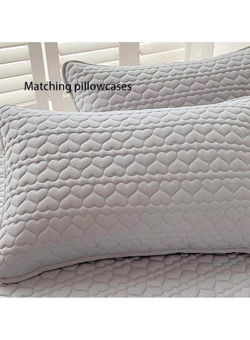 Light Grey Waterproof Fitted Bedding Topper Set King Size 180 x 200 cm  - Image 2