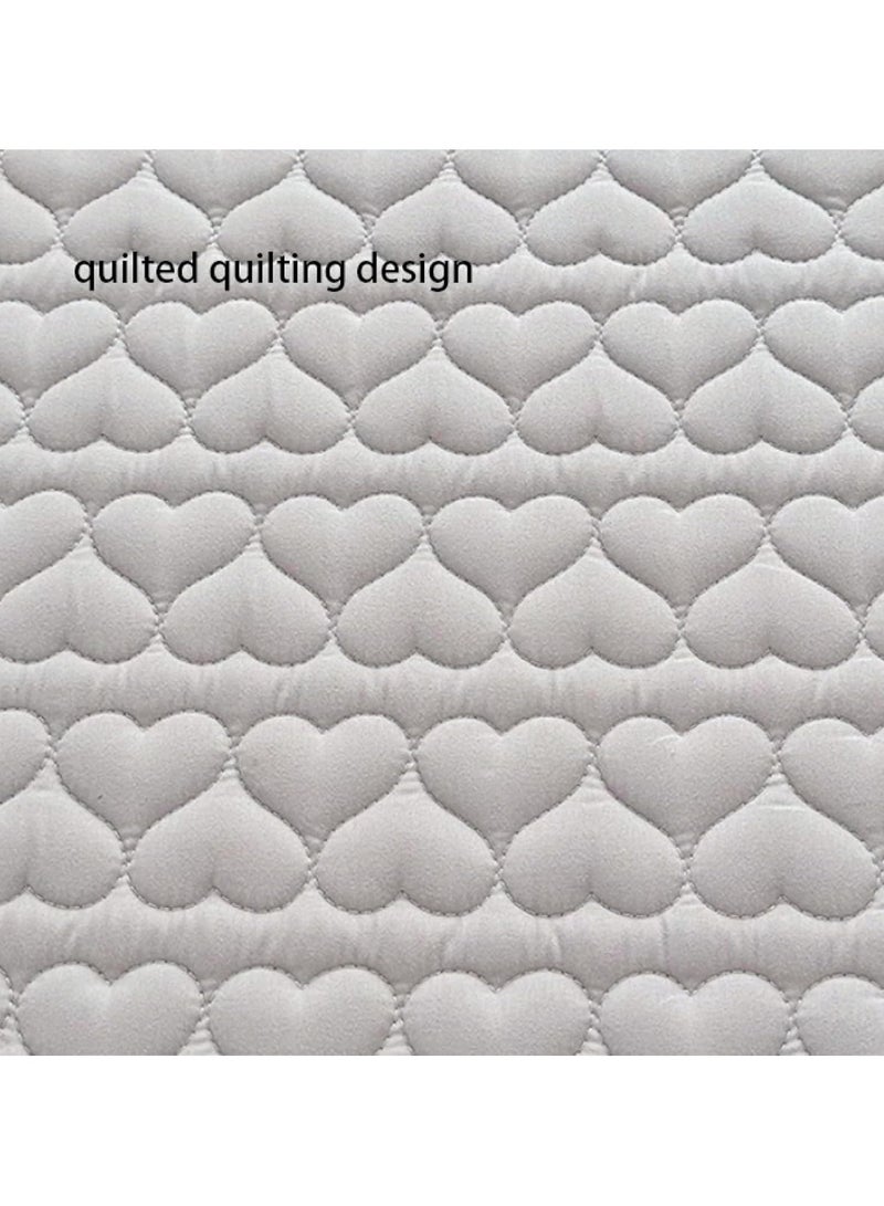 Light Grey Waterproof Fitted Bedding Topper Set King Size 180 x 200 cm  - Image 3