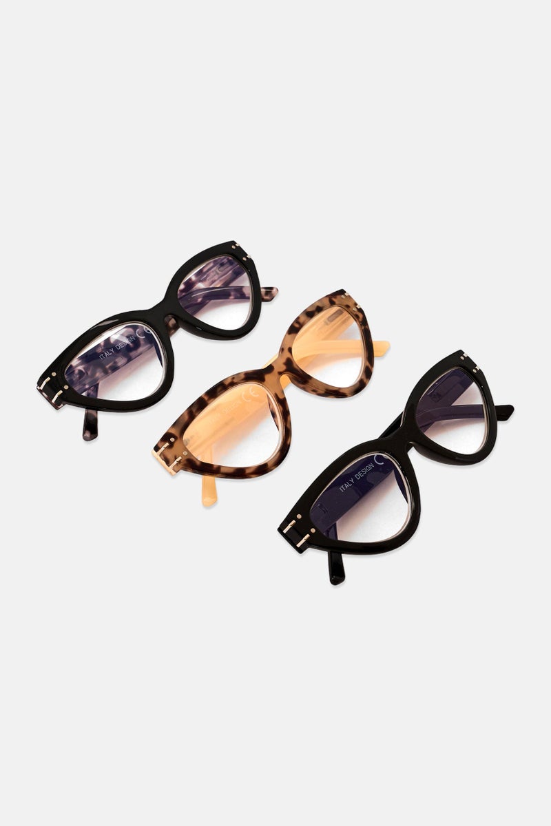SKY VISION Women 3 Pcs WRS7268S Cat Eye Reading Glasses, Multicolor - Image 5