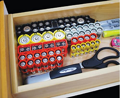 Storacell by Powerpax Slimline AA Battery Storage Caddy, Yellow - Holds 4 Batteries (Not Included) - Image 5