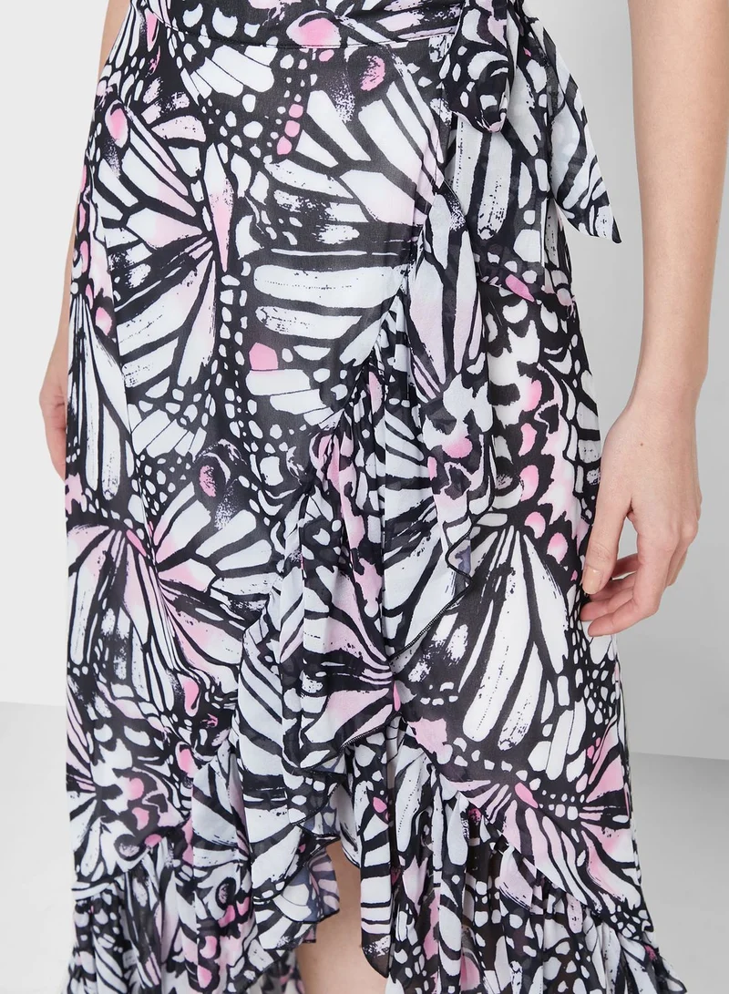 In the style High Low Printed Wrap Skirt