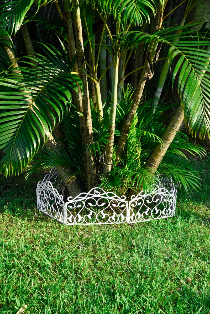 Evelyne Decorative Garden Border Edging: Faux Wrought Iron Leaf & Bird Design - Image 5