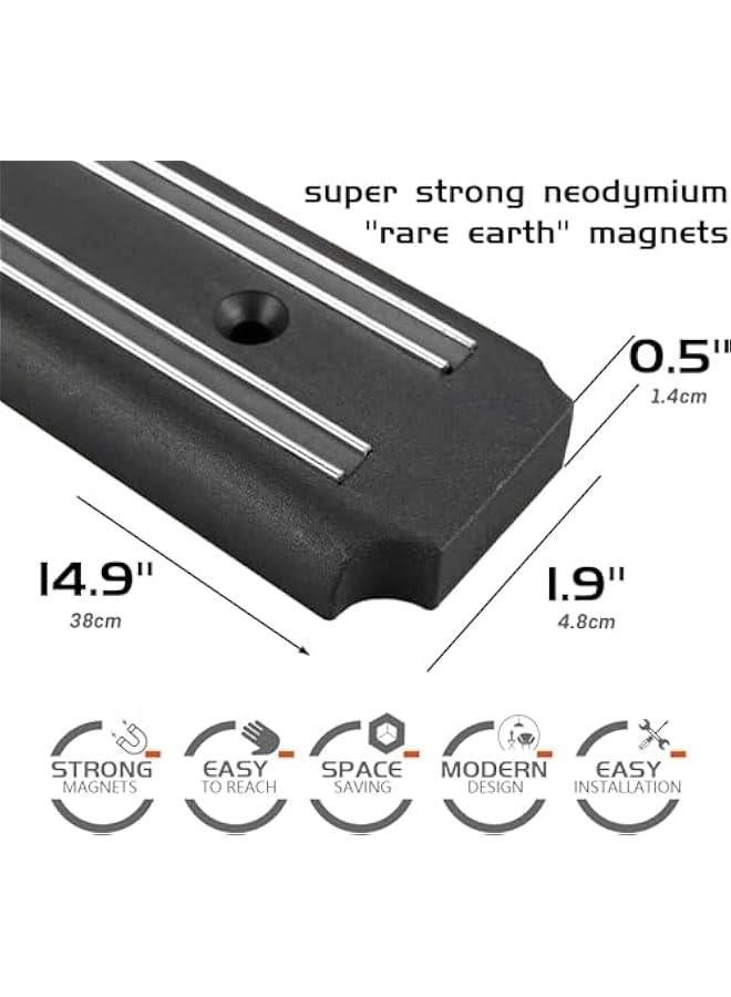  Magnetic Knife Holder,15 Inch Magnetic Knife Storage Strip,Knife Bar Block Magnet,Kitchen Utensil Holder,Tool Holder,Multipurpose Magnetic Knife Rack - Image 4