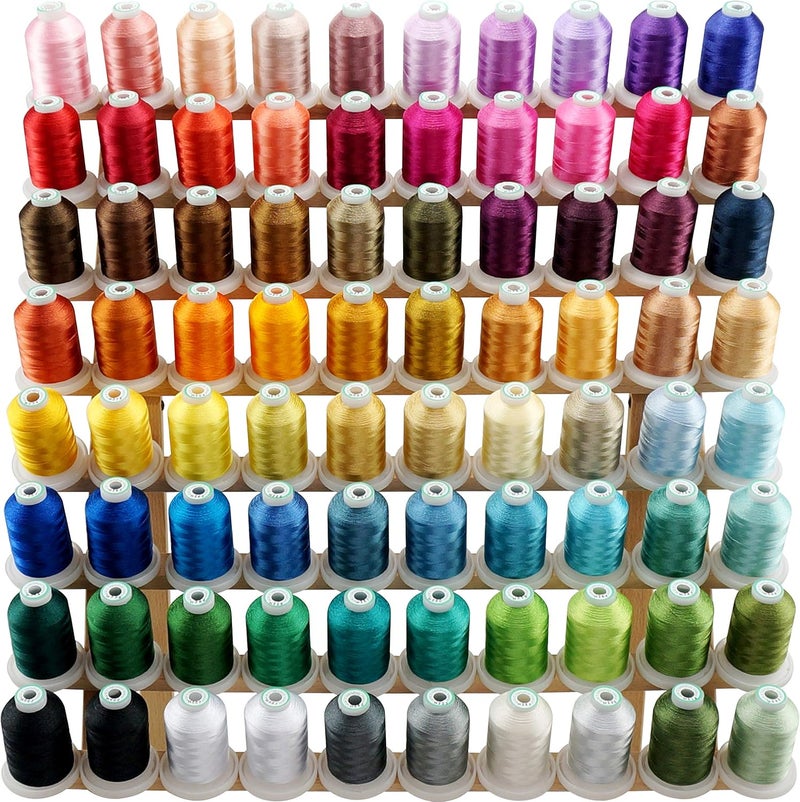 New brothread 80 Spools Polyester Embroidery Machine Thread Kit 1000M (1100Y) Each Spool - Colors Compatible with Janome and Robison-Anton Colors - Image 1