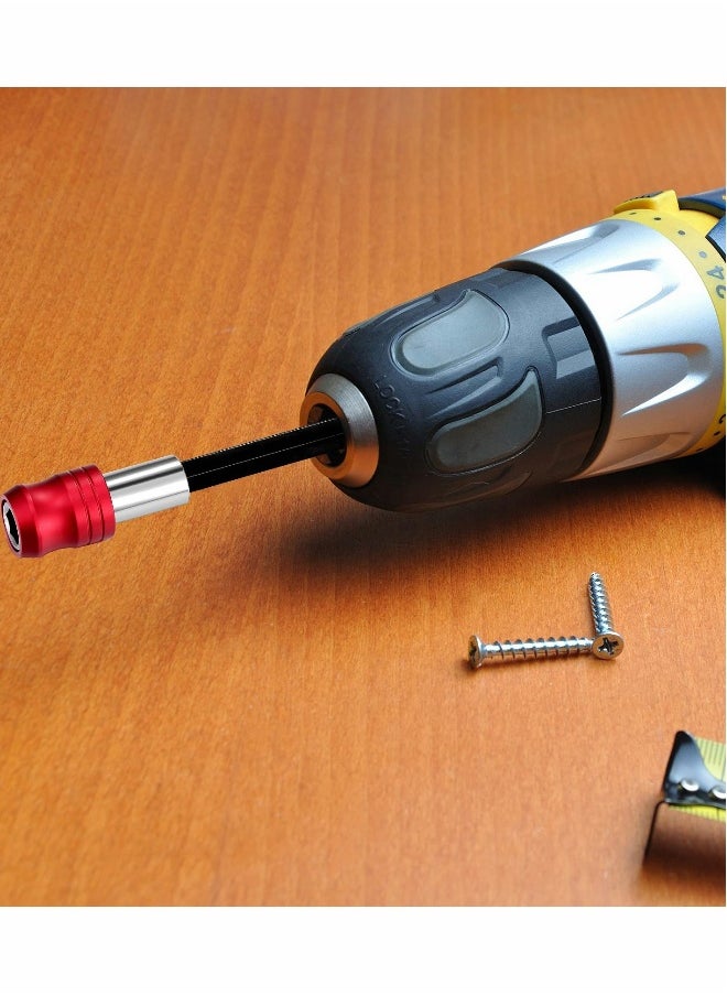 Drill Bit Extension Magnetic Screwdriver Bit Holder Impact Driver Bit Set Bar Socket Chuck Adapter 1/4 Inch Hex Shank Power Magnetic Bit Holder for Screws Nuts Drill 6 Pieces