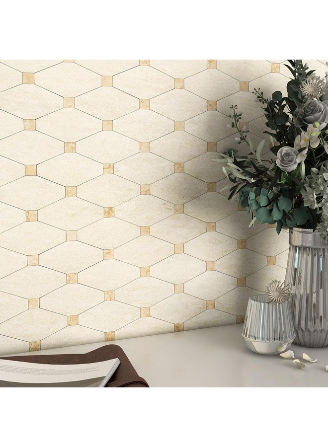 Benice BeNice Peel and Stick Backsplash Kitchen Hexagon Marble Tiles-Bathroom Backsplash Self-Adhesive Mosaic Wall Tile Stickers(5pcs,Beige)  - Image 1