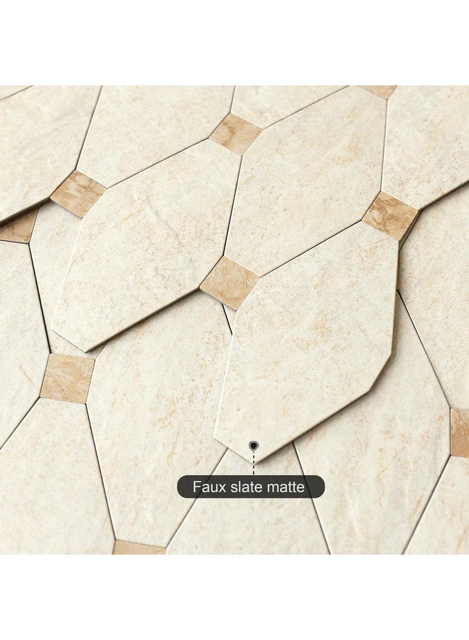 Benice BeNice Peel and Stick Backsplash Kitchen Hexagon Marble Tiles-Bathroom Backsplash Self-Adhesive Mosaic Wall Tile Stickers(5pcs,Beige)  - Image 2