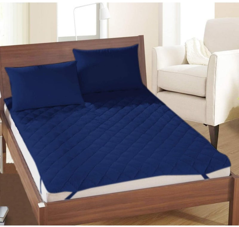 Blizz Mont Microfiber Double Bed Water Proof and Dust Proof King Size Mattress Protector (72 x 78 inch, Blue) - Image 1