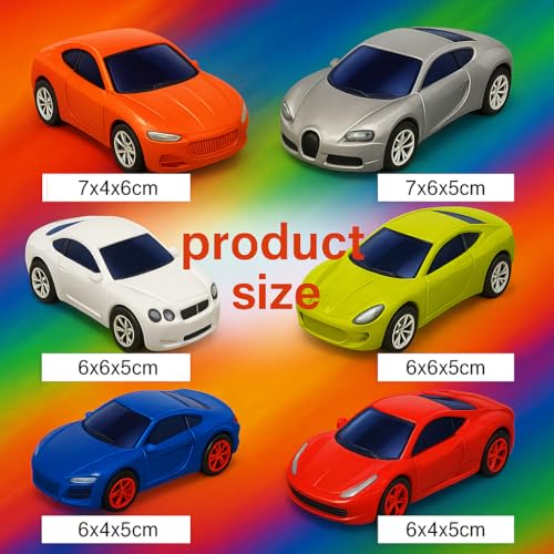 VRION® Collectible Die-Cast Model Caars 1:64 Scale Mini Metal Die Cast Car Push & Go Racing Cars Play Set for Cake Decorations Vehicles Car for Kids (Assorted COLURS) Set of 6 Cars - Image 2