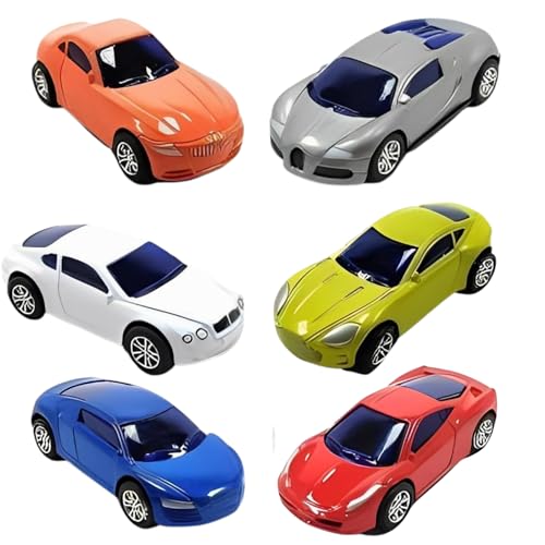 VRION® Collectible Die-Cast Model Caars 1:64 Scale Mini Metal Die Cast Car Push & Go Racing Cars Play Set for Cake Decorations Vehicles Car for Kids (Assorted COLURS) Set of 6 Cars - Image 1