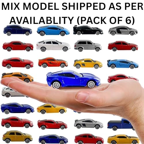 VRION® Collectible Die-Cast Model Caars 1:64 Scale Mini Metal Die Cast Car Push & Go Racing Cars Play Set for Cake Decorations Vehicles Car for Kids (Assorted COLURS) Set of 6 Cars - Image 3