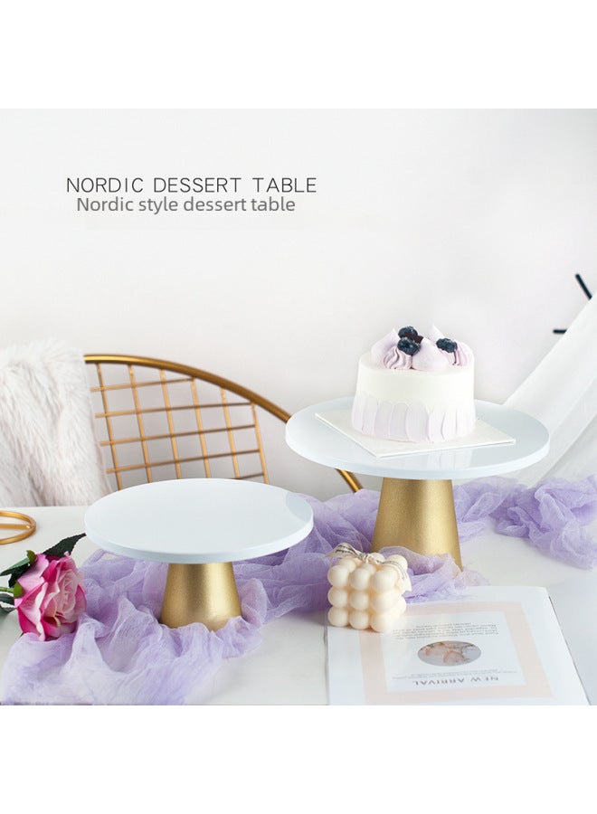 كعكة طاولة حلوى بيضاء، طاولة أقدام ذهبية، إكسسوارات تصوير، خلفية تصوير لمخبوزات شهية - Image 5