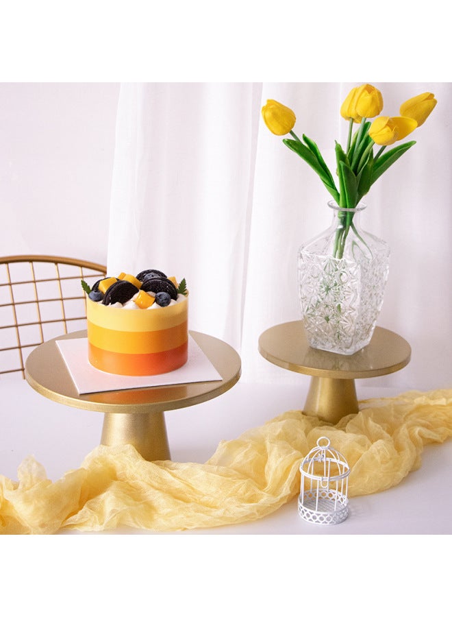 كعكة طاولة حلوى بيضاء، طاولة أقدام ذهبية، إكسسوارات تصوير، خلفية تصوير لمخبوزات شهية - Image 4