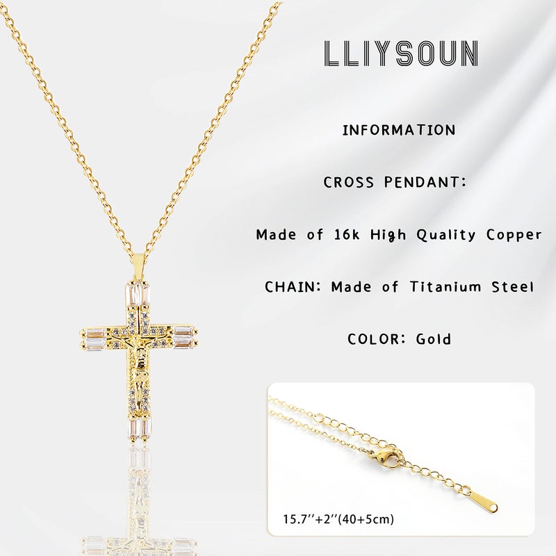 LLIYSOUN Gold Cross Necklaces for Women Jewelry Gold Cross Necklaces Gifts for Women Cross Necklace Minimalist Trendy Jewelry Valentines Day Gifts CN3 - Image 4
