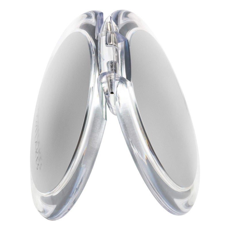 SNOWFLAKES SNOWFLAKES Magnifying Compact Mirror - Snowflakes Pocket Small Travel Hand Mirror, Double Sided 1x/10x Magnification Handheld Portable Mirror for Purses (Silver) - Image 3