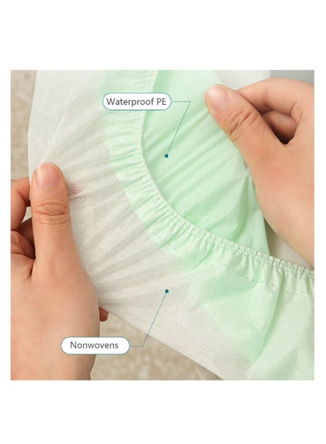 واي جيه 10 عبوات غطاء مقعد مرحاض للسفر يمكن التخلص منه مع شريط مطاطي - راحة صحية أخضر سميك للغاية - Image 2