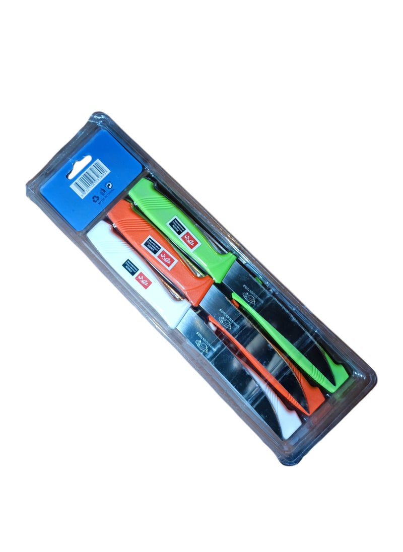 Generic 6-piece stainless steel multi-color serrated knife set  - Image 2