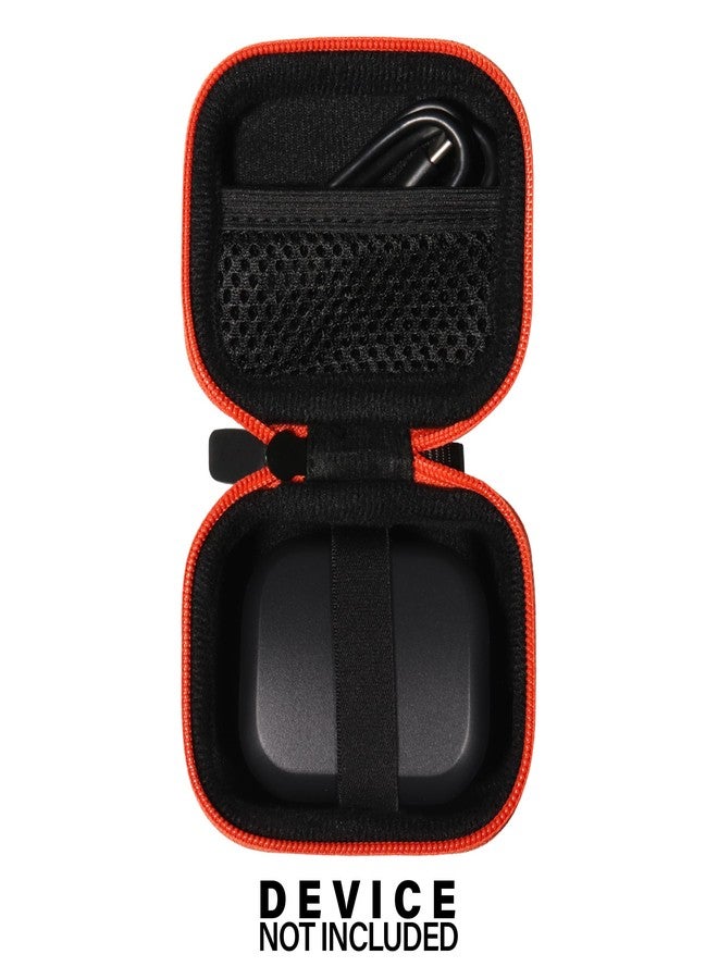 CaseSack Case for Skullcandy Grind Fuel in-Ear Wireless Earbuds with Wireless Charging (Black with Orange Zipper) - Image 3