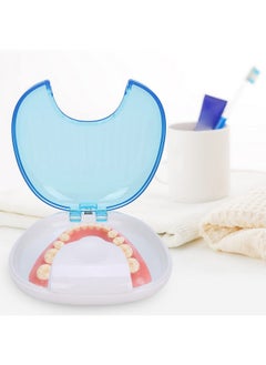 ZJchao Retainer Case, Denture Box, Case Portable Retainer Case Mouthpiece Prosthesis Box Container Denture Case, Tight Case Case (Sky Blue  - Image 1