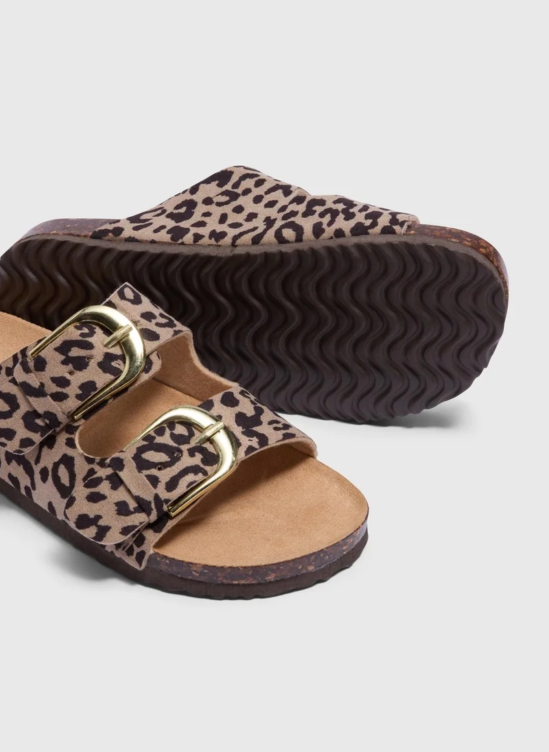 Matalan Girls Tan Leopard Sandals