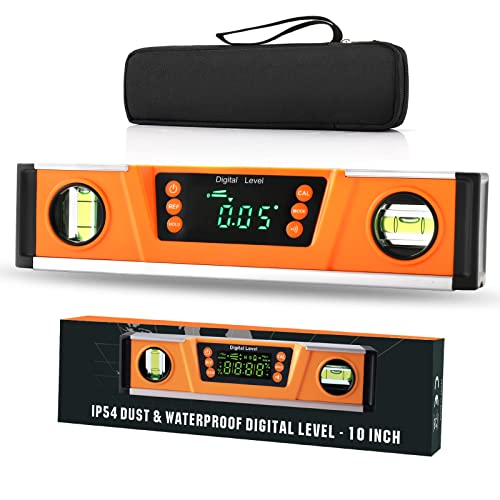 2PM TOOLS 10-Inch Digital Torpedo Level and Protractor | Neodymium Magnets | Bright LED Display | V-GROOVE MAGNETIC BASE | IP54 Dust/Water Resistant smart level with Carrying Bag - Image 1