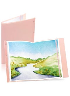 Arabest 30-Pocket Pink Binder for A3 Size Artwork and Documents, Heavy Duty Portfolio Folder with Clear Protectors for Presentation Display and Organization.  - Image 1