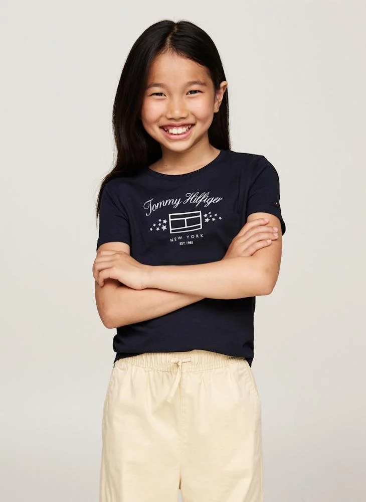 TOMMY HILFIGER Kids Logo Crew Neck T-Shirt