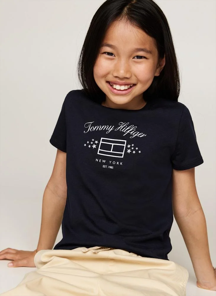 TOMMY HILFIGER Kids Logo Crew Neck T-Shirt