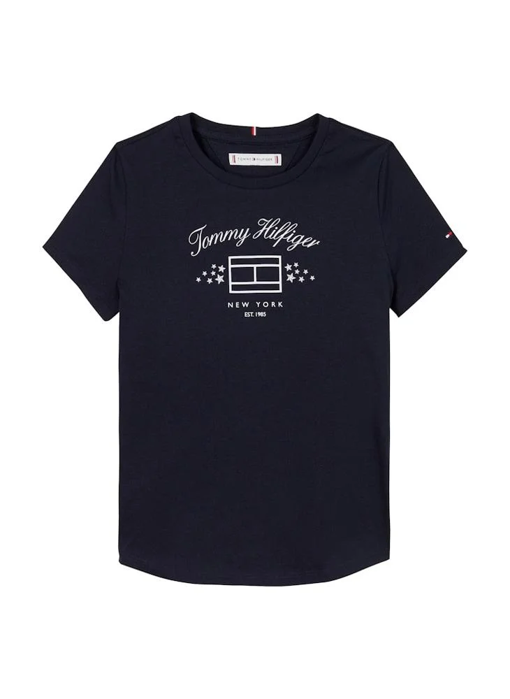 TOMMY HILFIGER Kids Logo Crew Neck T-Shirt