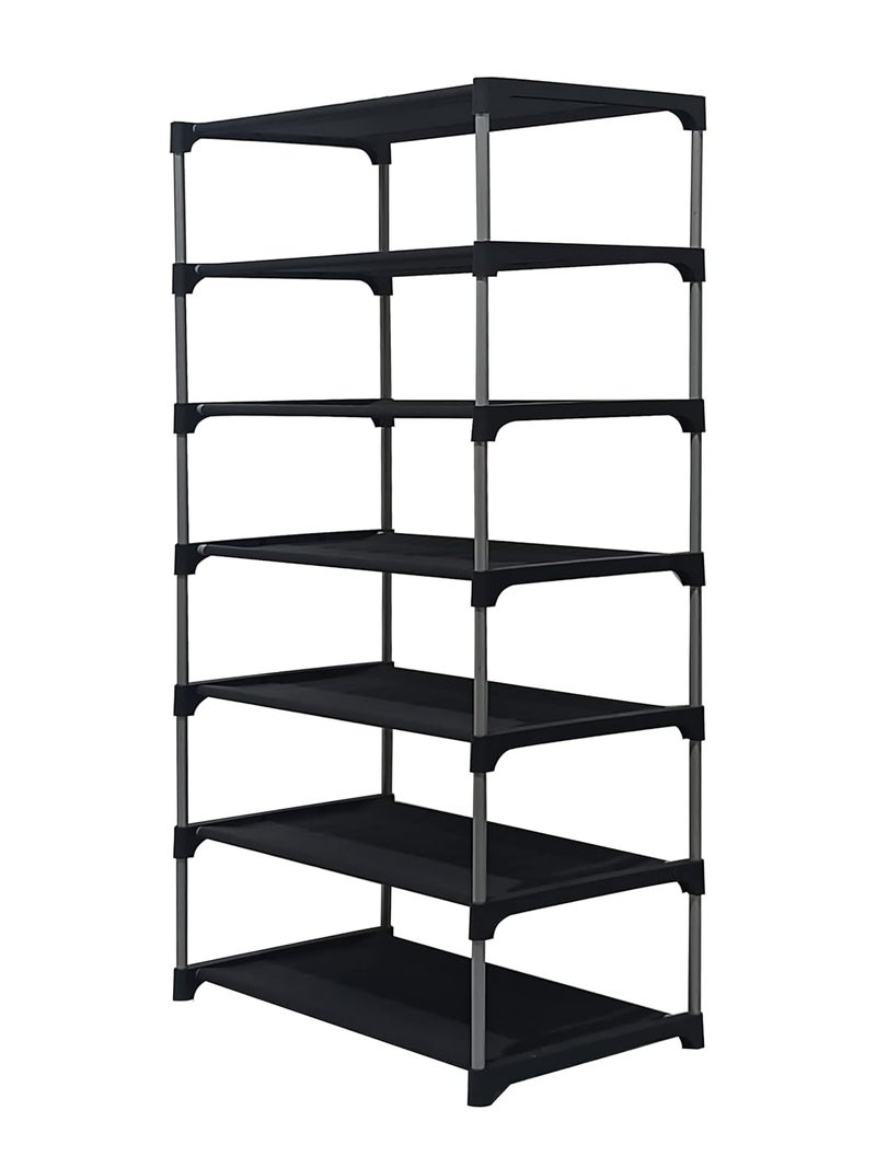 PHILOSHOP PHILOSHOP 6 Tier Metal Shoe Rack Collapsible Shoe Organiser with Adjustable Shelves Space Saving Lightweight Racks Foldable Sneaker Footwear Best for Men Women Boots Slippers Brown Cover - Image 4