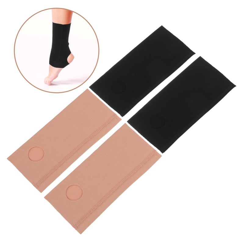 Elastic Ankle Support Sleeves 2 Pairs for Sports Exercise Warmth Joint Stability Skin Tone Options - Image 4
